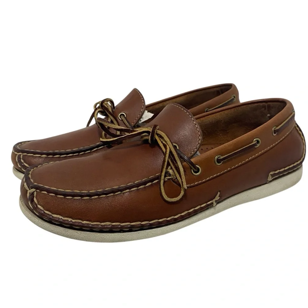 Dexter Vintage Leather Brown Boat Shoes Loafer Slip Ons - Like New - Size 8